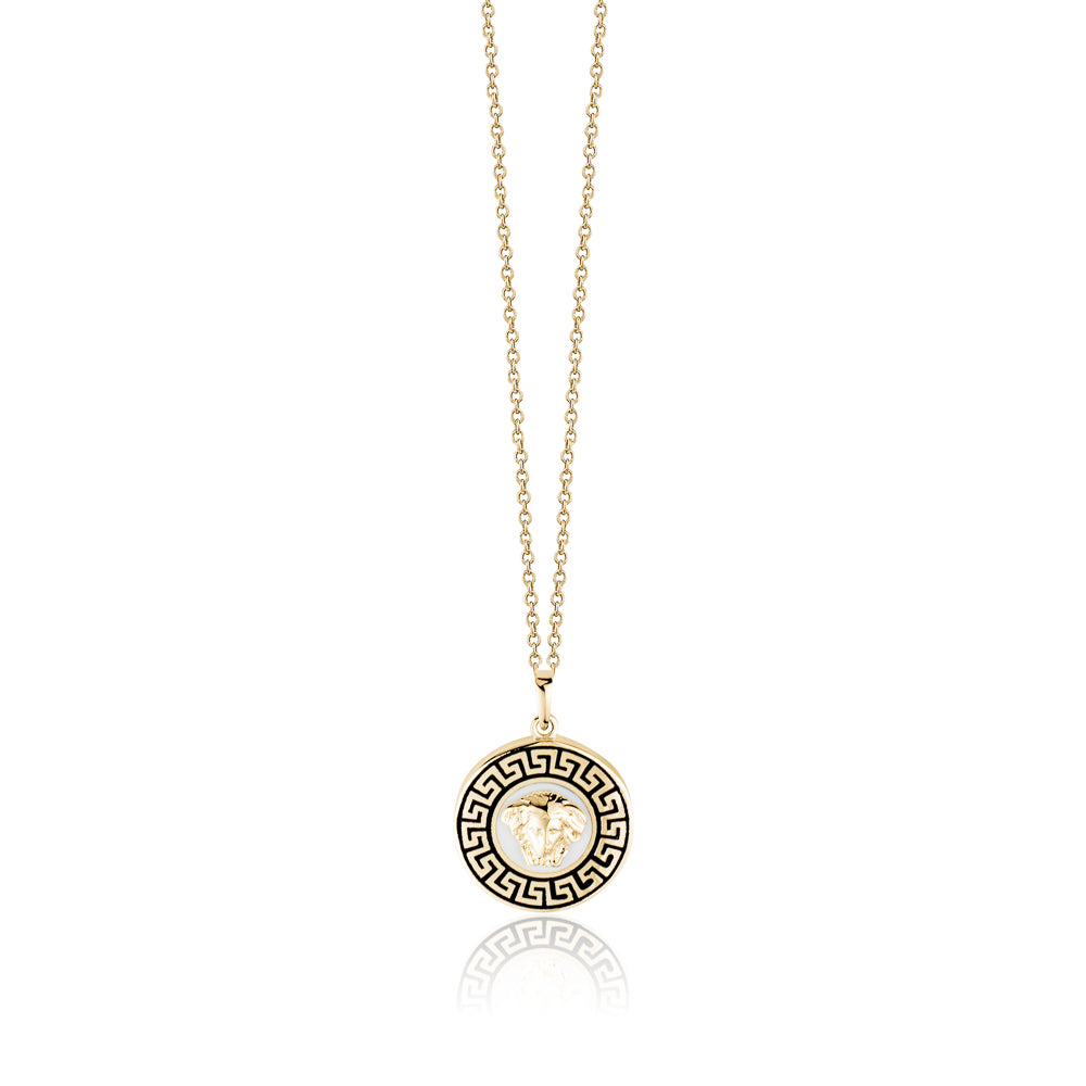 10KY MEDUSA WITH ENAMEL ROUND CHARM