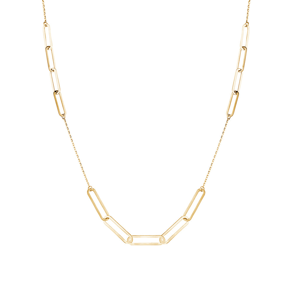 10KY NECKLACE WITH PAPERCLIP LINKS ZVN-015