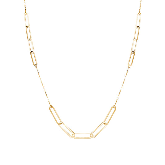 10KY NECKLACE WITH PAPERCLIP LINKS ZVN-015