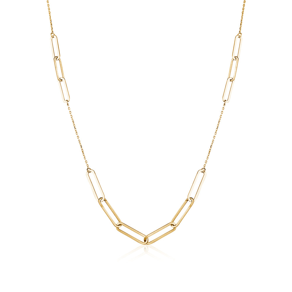 10KY NECKLACE WITH PAPERCLIP LINKS ZVN-016
