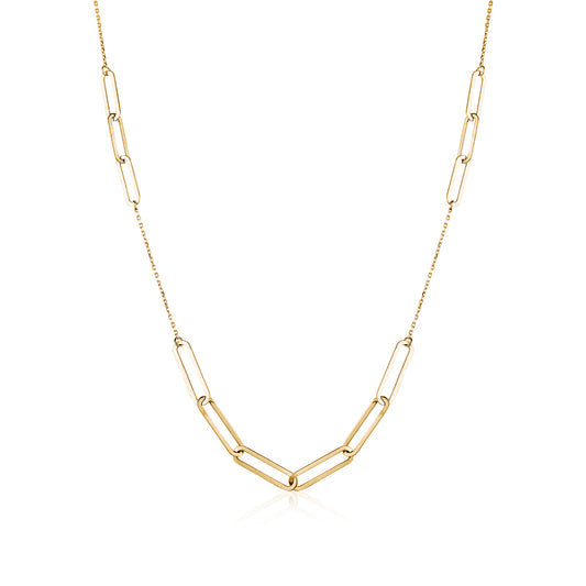 10KY NECKLACE WITH PAPERCLIP LINKS ZVN-016