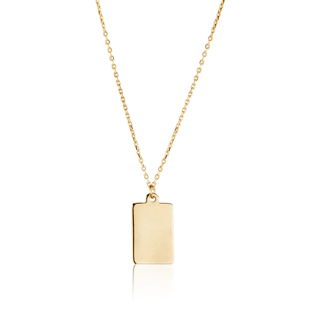 10KY SMALL RECTANGLE TAG ON CHAIN