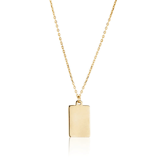 10KY SMALL RECTANGLE TAG ON CHAIN