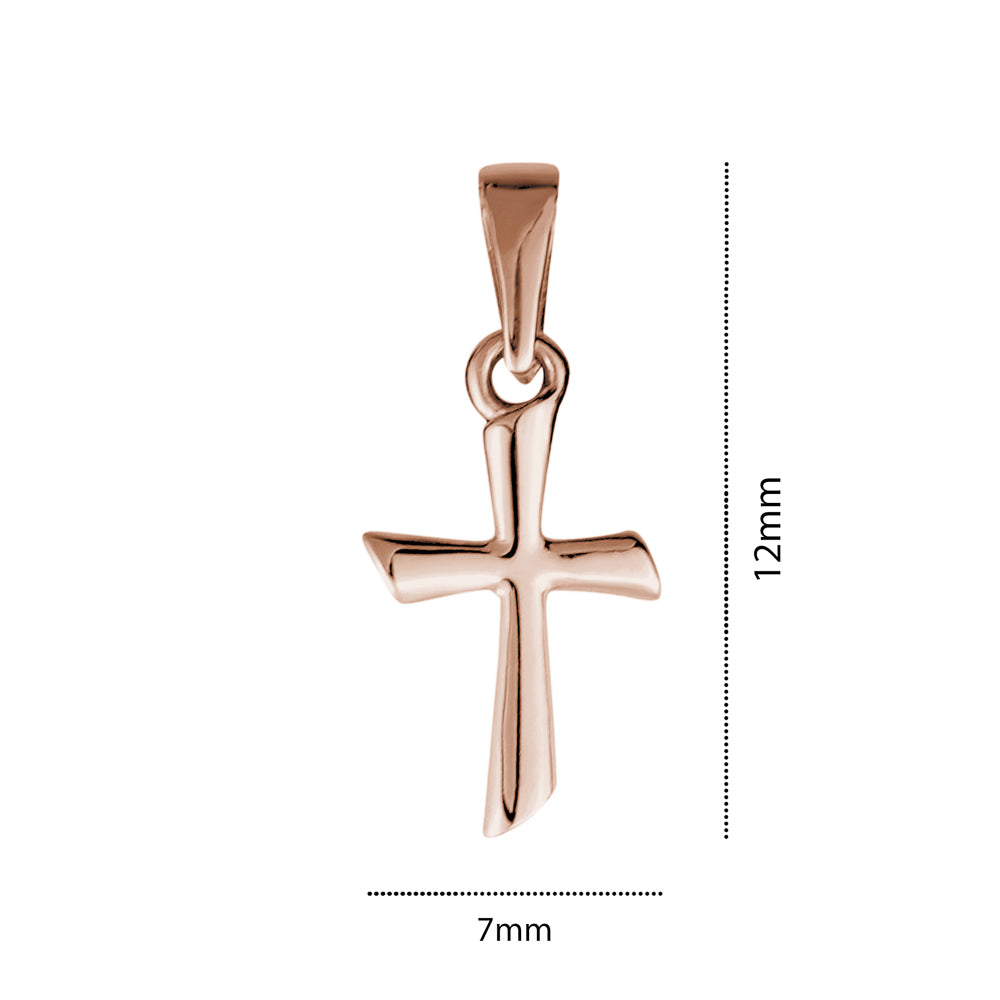 10K ROSE GOLD TINY CROSS CHARM