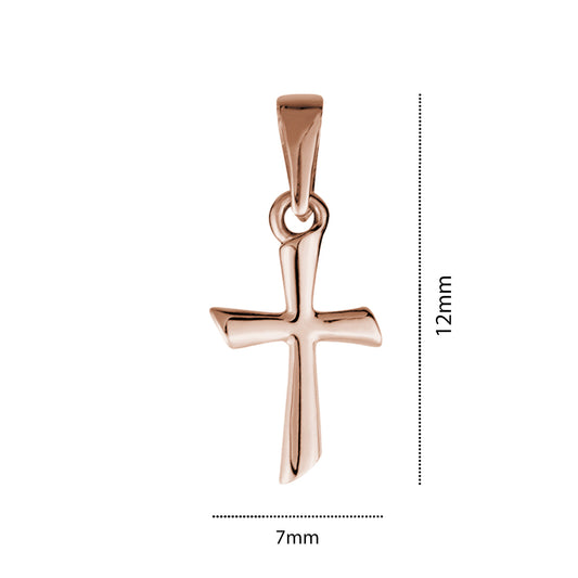 10K ROSE GOLD TINY CROSS CHARM