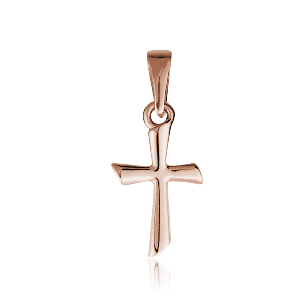 10K ROSE GOLD TINY CROSS CHARM