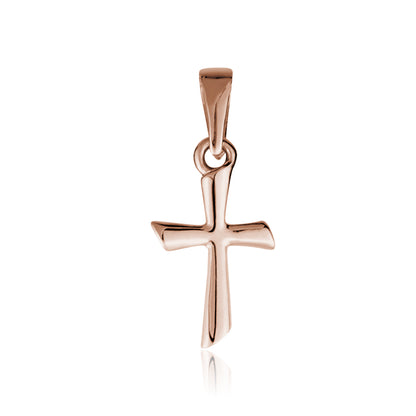 10K ROSE GOLD TINY CROSS CHARM