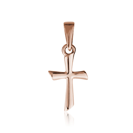 10K ROSE GOLD TINY CROSS CHARM