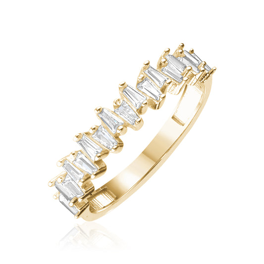 10KY HALF ETERNITY CZ RING