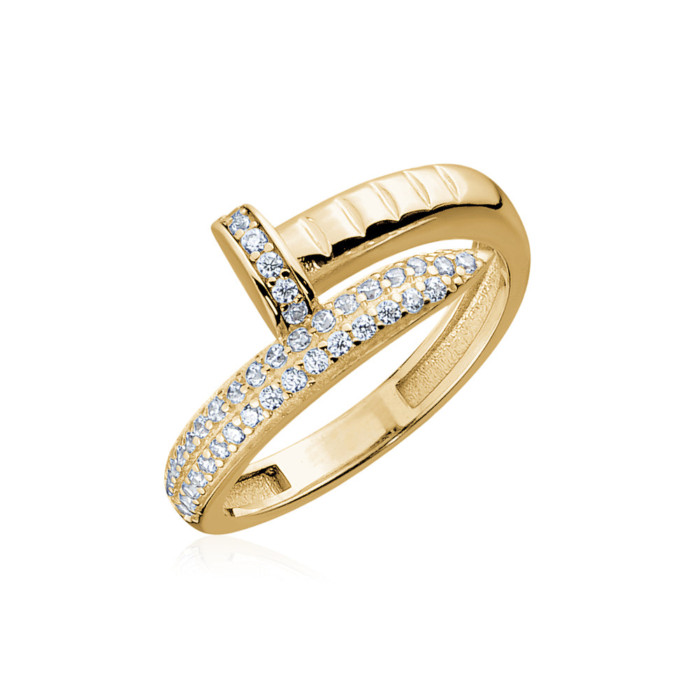 10KTT CZ NAIL RING